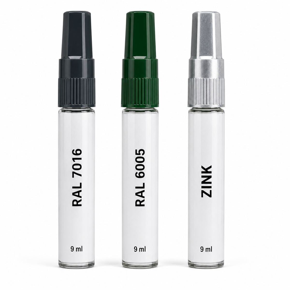 MEVA Lackstift zur Lackausbesserung, RAL7016/RAL6005/Zink, KI-generierte Produktdarstellung