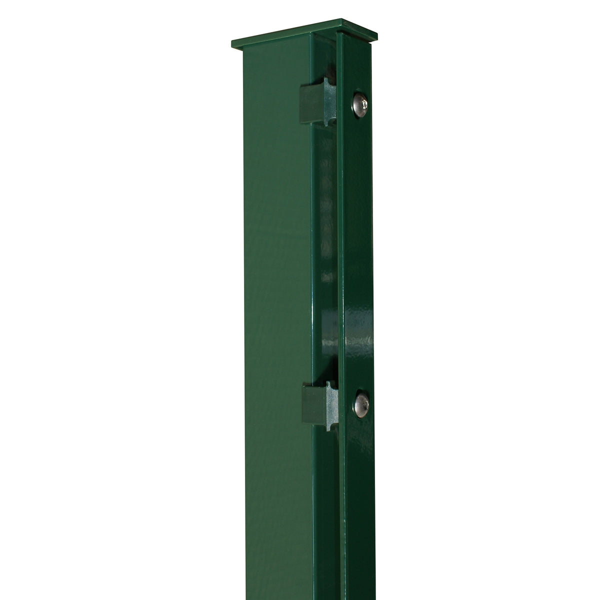 Flacheisenleisten-Pfosten 60 × 40 mm in Moosgrün RAL 6005 – Gesamtansicht