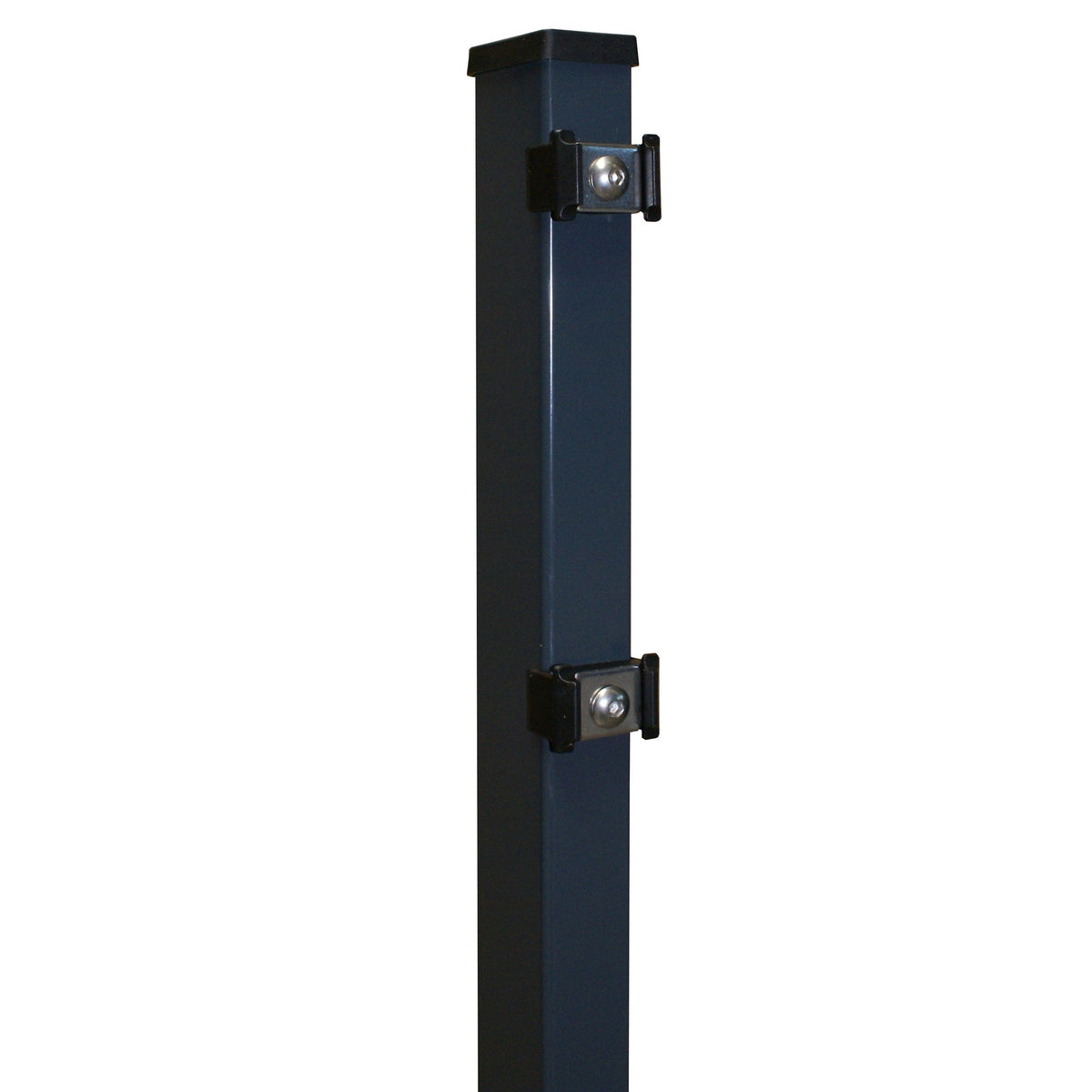 Pfostenprofil 60 × 40 mm mit Edelstahl-Klemmplatte in Anthrazit RAL 7016 – Detailansicht