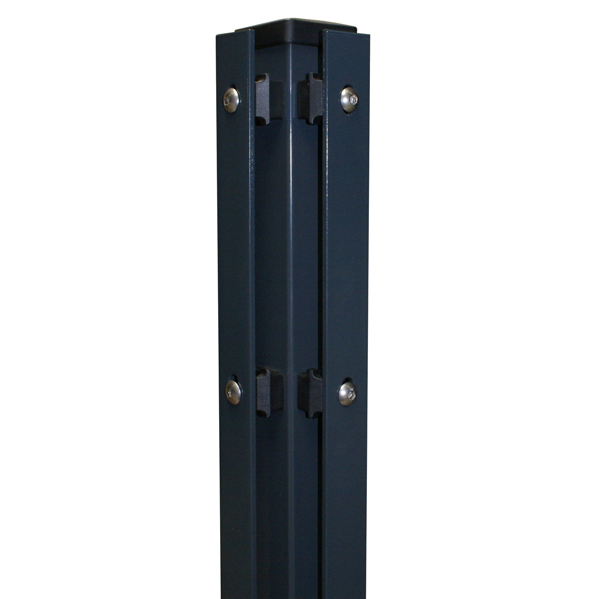 Eckpfosten-Profil 60 × 60 mm mit Flacheisenleiste in Anthrazit RAL 7016 – Detailansicht