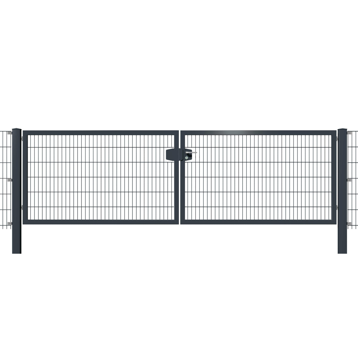 System-Drehflügeltor 8/6/8 2-flügelig in Anthrazit RAL 7016