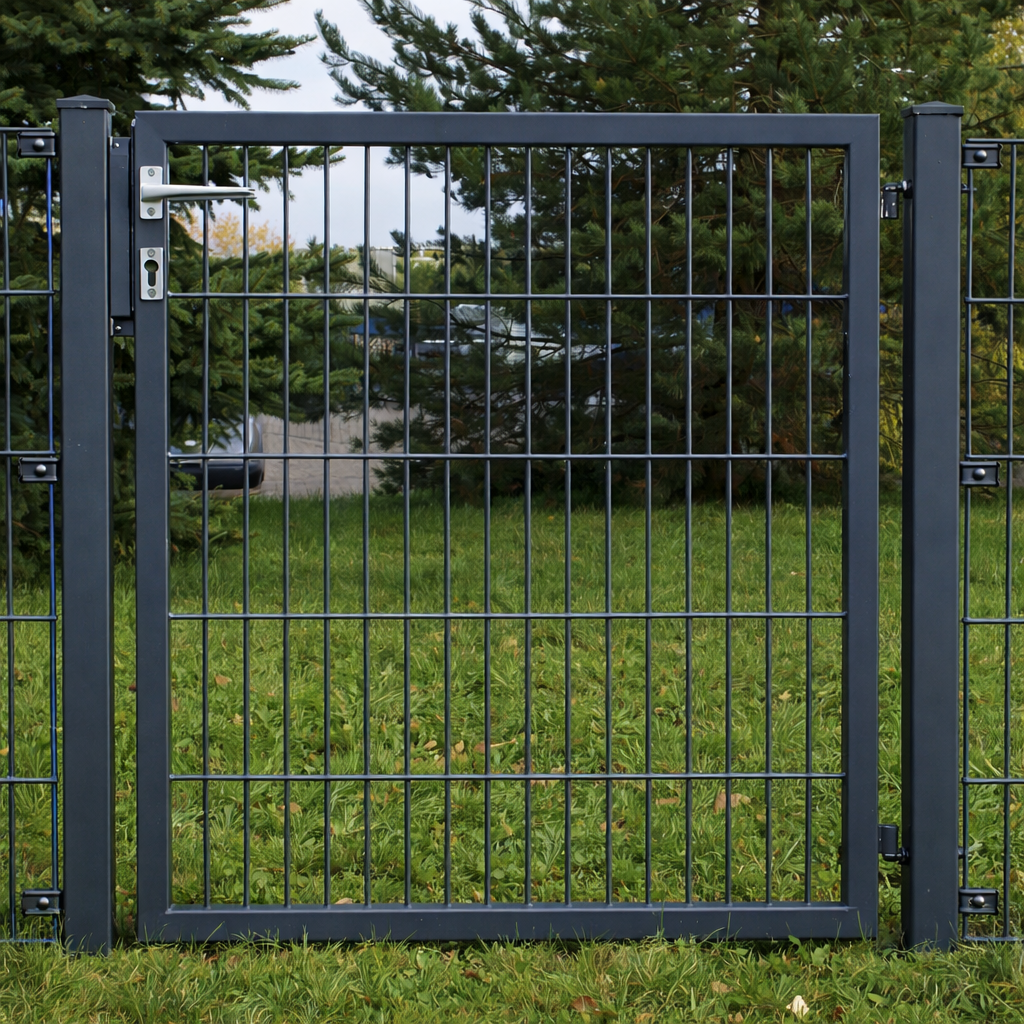 Kombitor 6/5/6 Anthrazit mit Torpfosten und Schloss