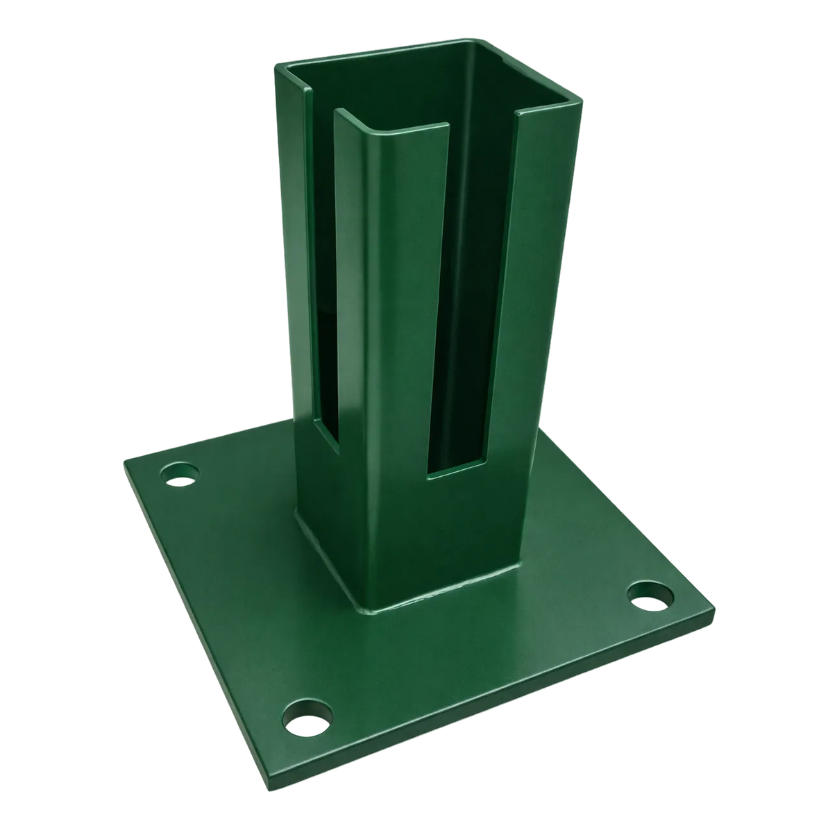 Bodenplatte für Torpfosten 80×80 mm, RAL 6005 Moosgrün